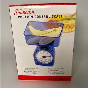 Sunbeam portion control kitchen scale blue